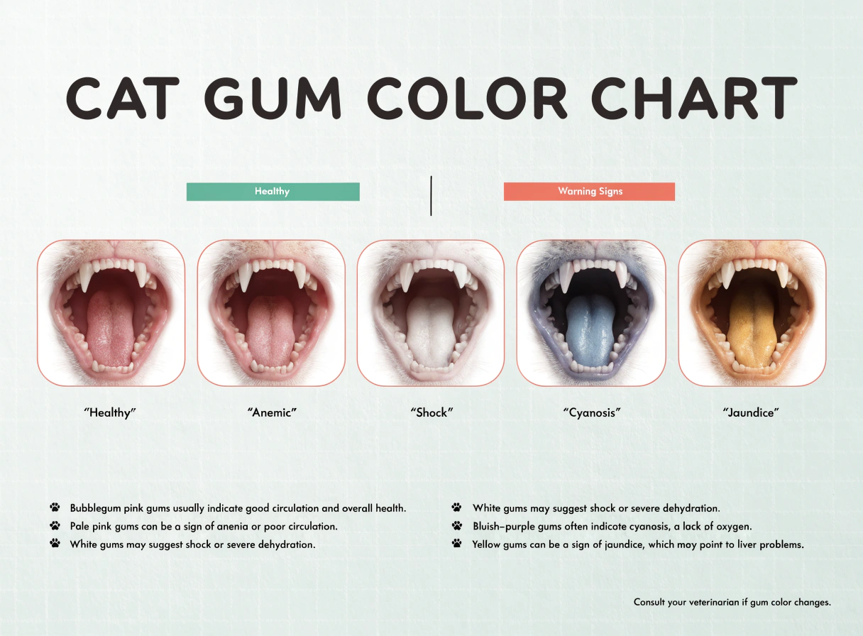 Cat Gum Color Chart: What Healthy and Unhealthy Gums May Mean