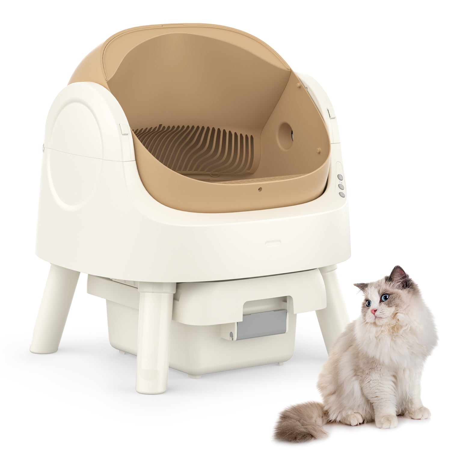 PetPivot Automatic Cat Litter Box Self-Cleaning with Safety Protection, Mat and Trash Bags Included
