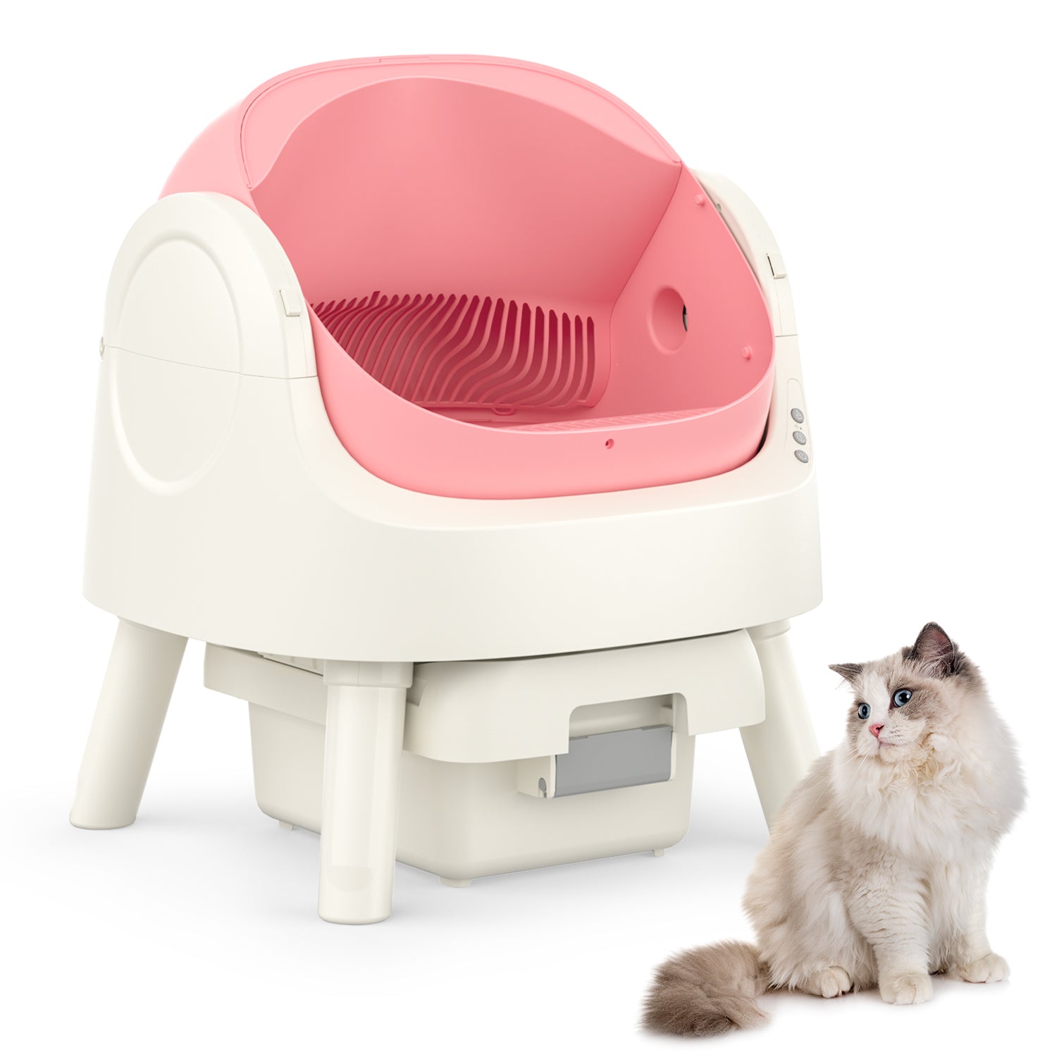 PetPivot Automatic Cat Litter Box Self-Cleaning with Safety Protection, Mat and Trash Bags Included