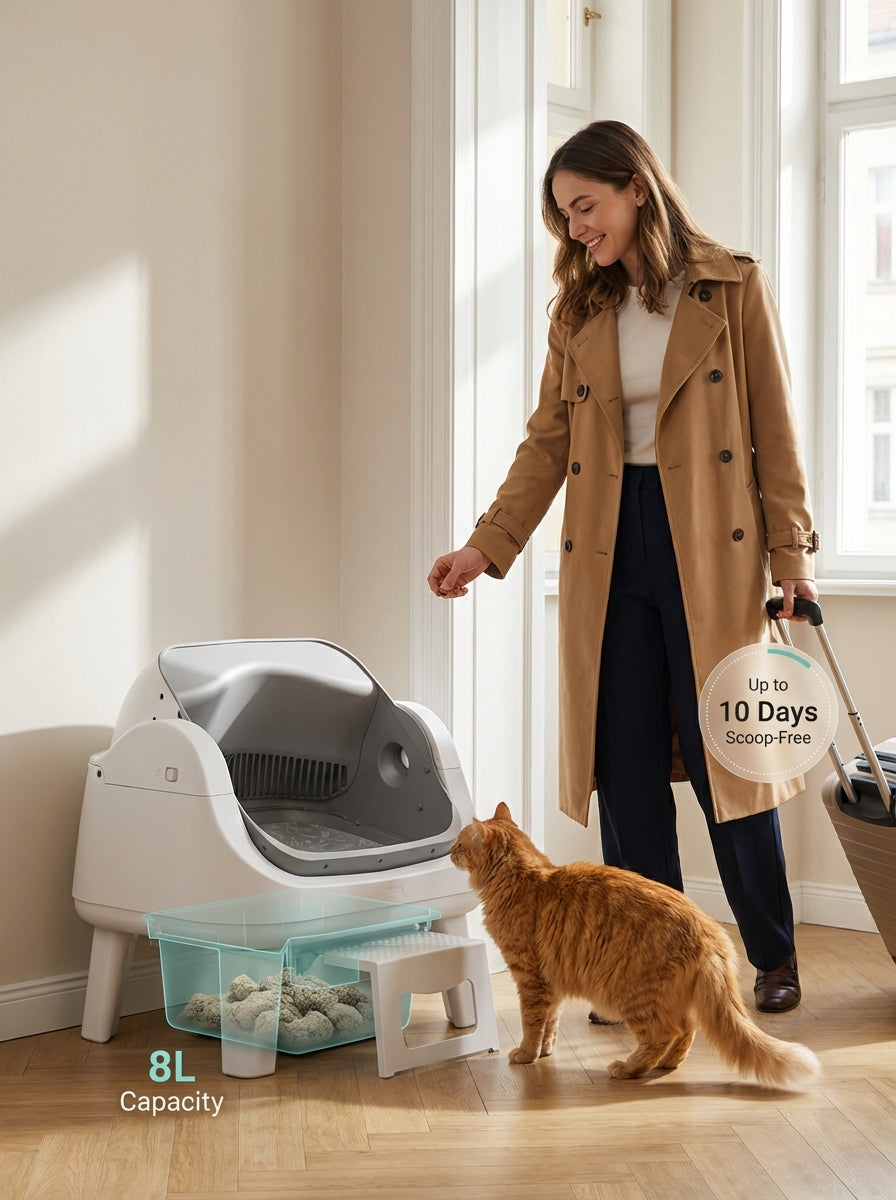 AutoScooper 12 Cat Litter Box-Soft Gray