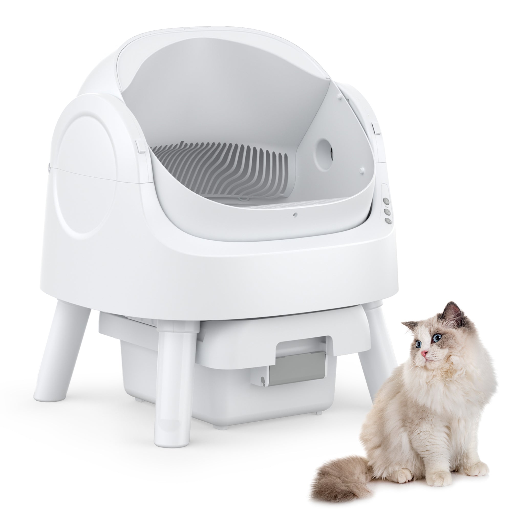 PetPivot Automatic Cat Litter Box Self-Cleaning with Safety Protection, Mat and Trash Bags Included
