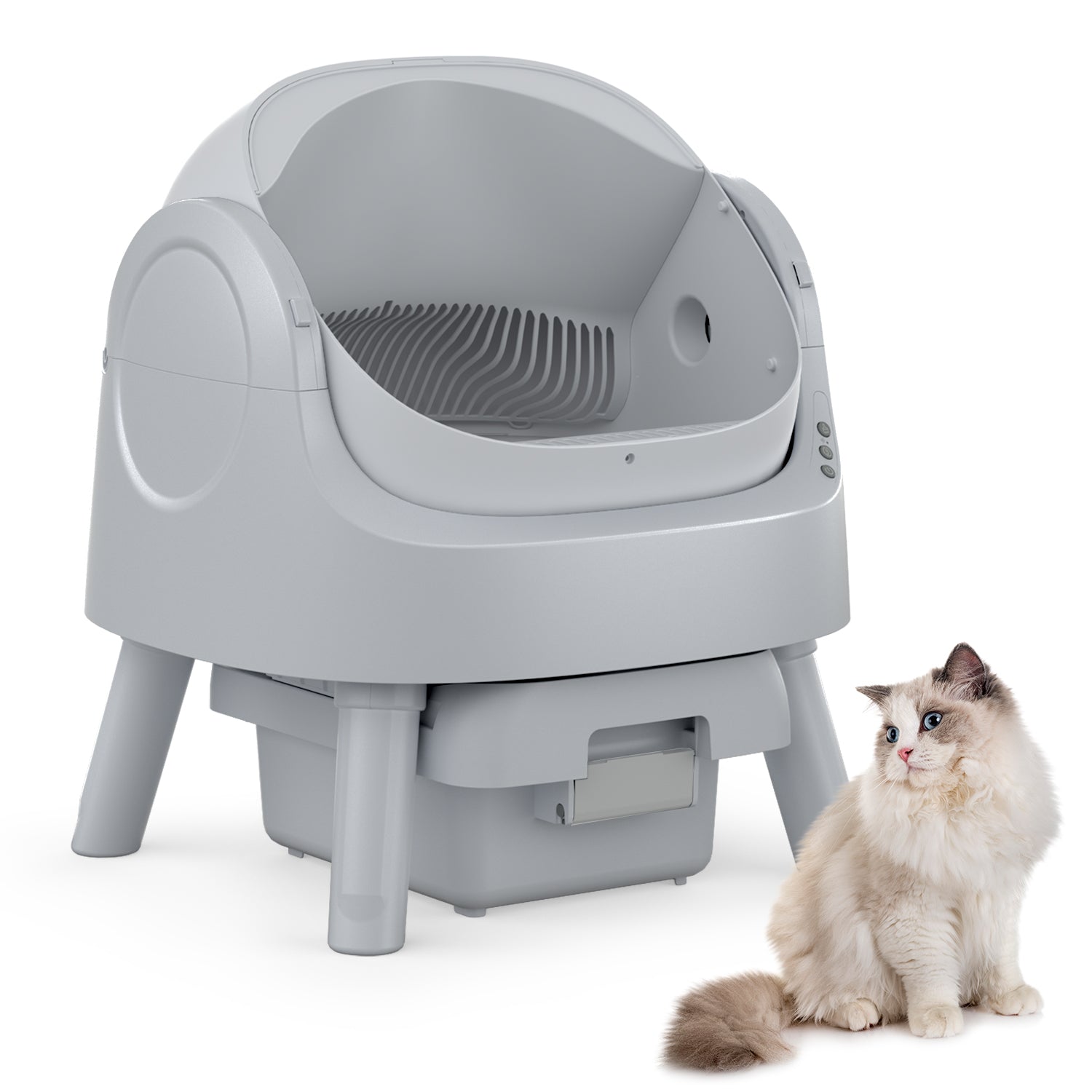 PetPivot Automatic Cat Litter Box Self-Cleaning with Safety Protection, Mat and Trash Bags Included