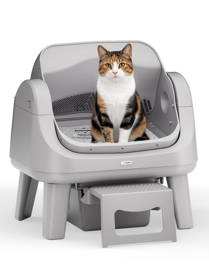 AutoScooper 12 Cat Litter Box-Soft Gray