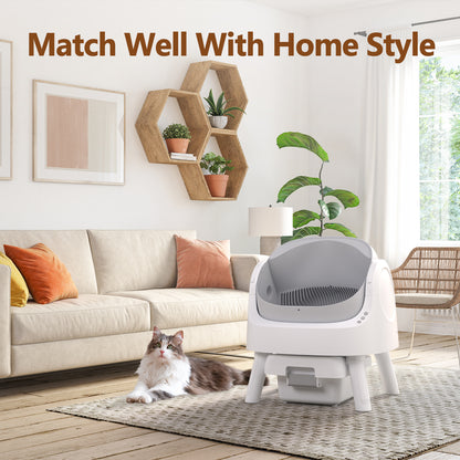 PetPivot Automatic Cat Litter Box Self-Cleaning with Safety Protection, Mat and Trash Bags Included