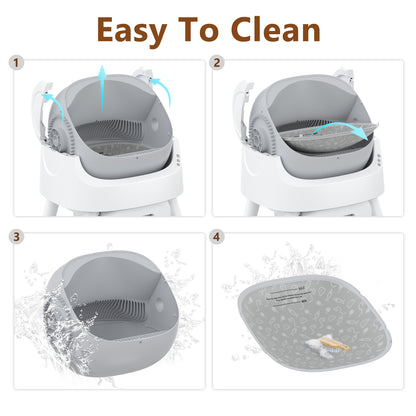 PetPivot Automatic Cat Litter Box Self-Cleaning with Safety Protection, Mat and Trash Bags Included