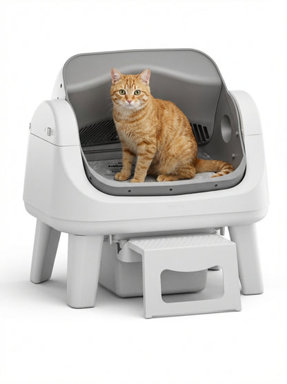 AutoScooper 12 Cat Litter Box-Soft Gray