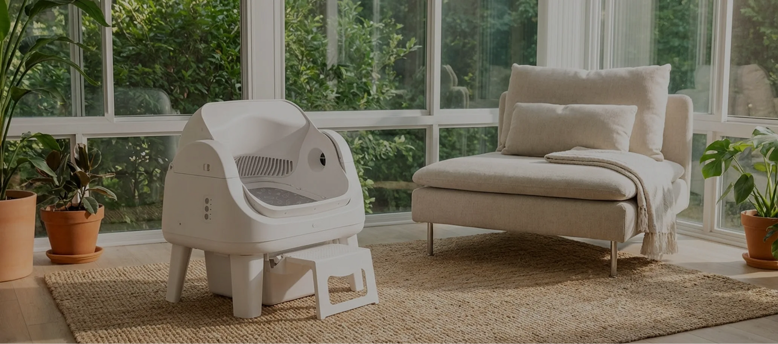 PetPivot AutoScooper automatic litter box in a bright room