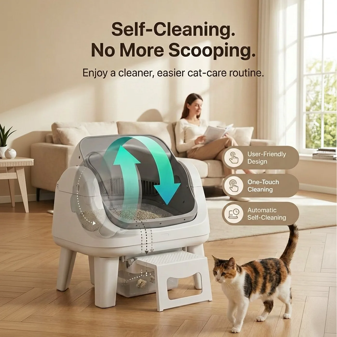 PetPivot AutoScooper automatic cleaning cycle